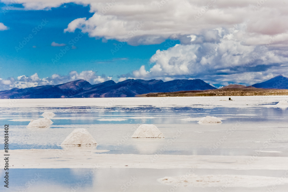 玻利维亚。盐湖和盐滩Salar de Uyuni，玻利维亚。南美洲自然