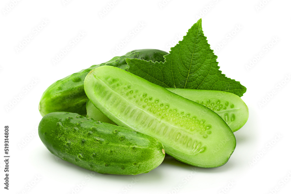 cucumber vegetable closeup on white