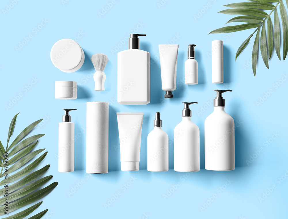 Branding spa bottle product. Design identity mockup. Health care beauty background presentation.