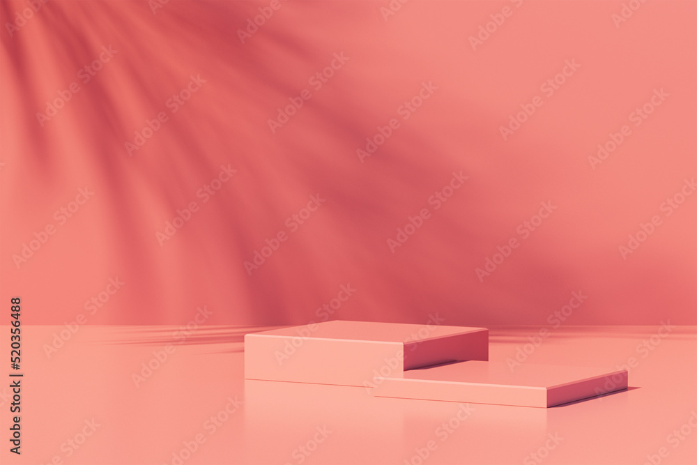 Background 3D scene with podium, minimal product display mock up scene and geometric shape object. 3