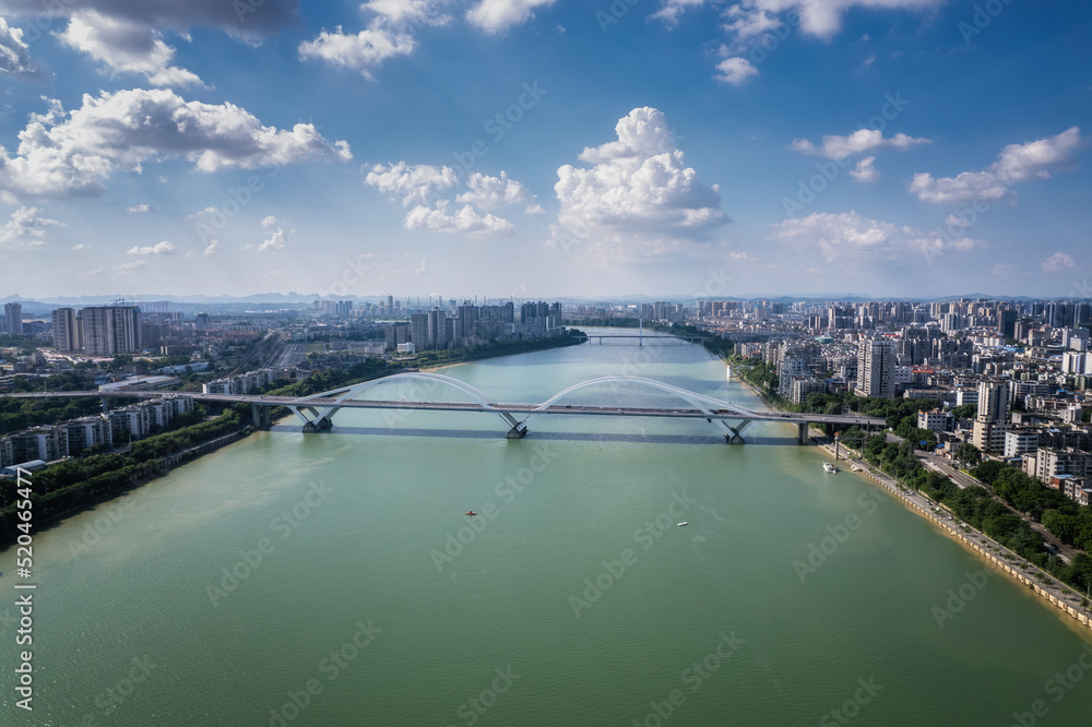 广西柳州城市景观航拍