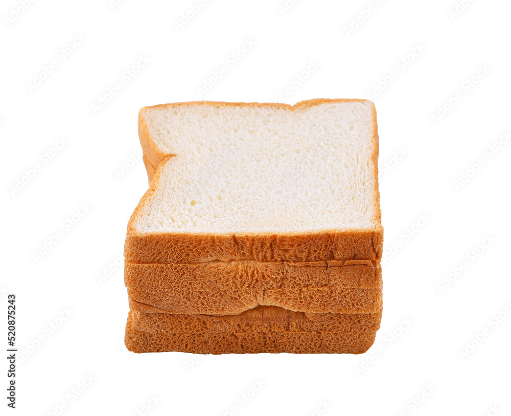 Sliced bread isolated on white background.