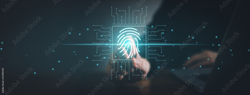 Fingerprint scan for secure access and unlock design concept.