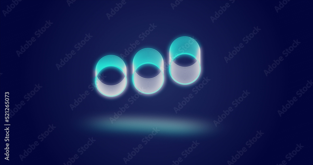 Image of neon circles moving over navy background