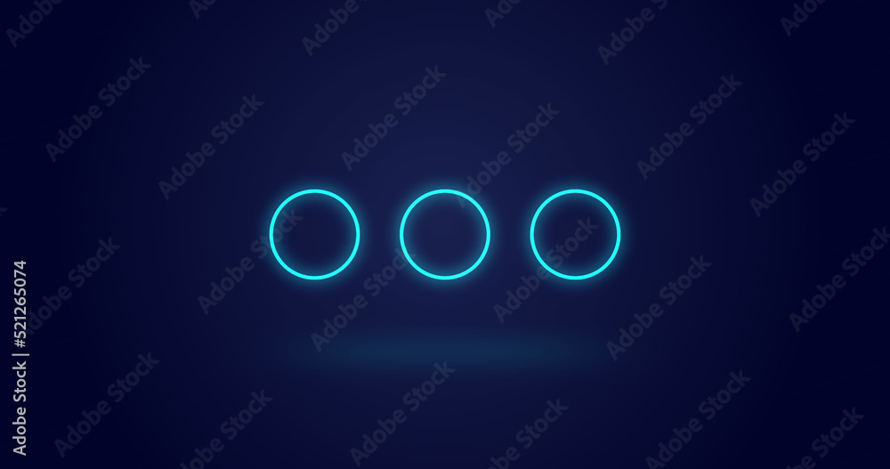 Image of neon circles moving over navy background