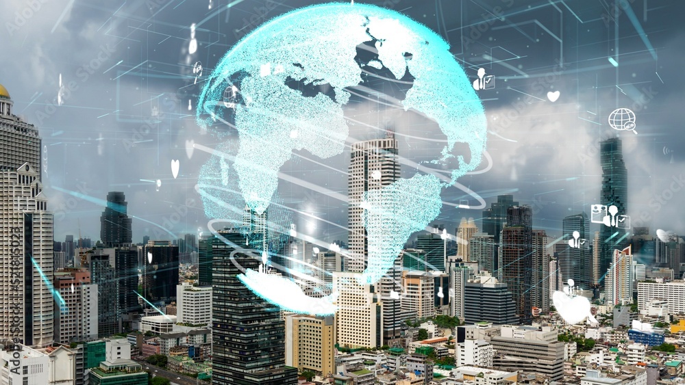 Global connection and the internet network alteration in smart city . Concept of future wireless dig