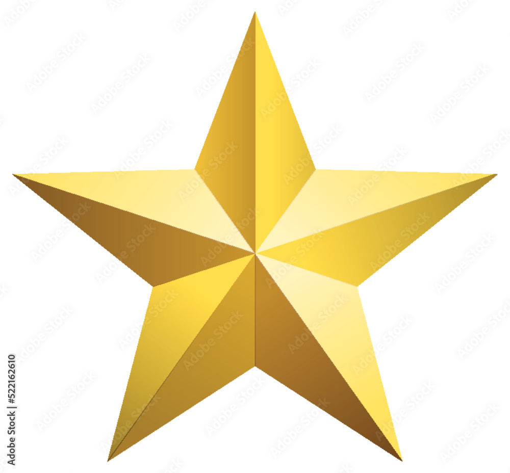 3D metal star isolated