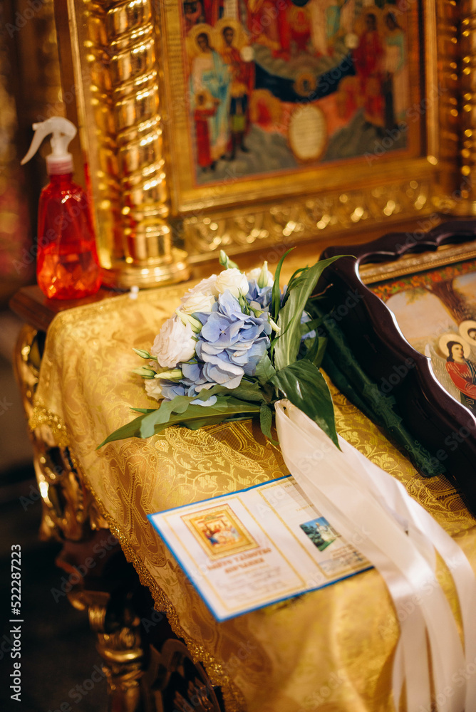 flags in the church