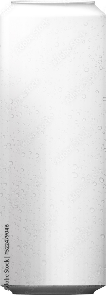 Color aluminum cans with water drops isolated on white background. 3D Rendering.