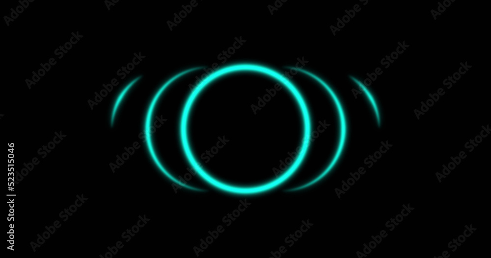 Image of glowing green circle over black background