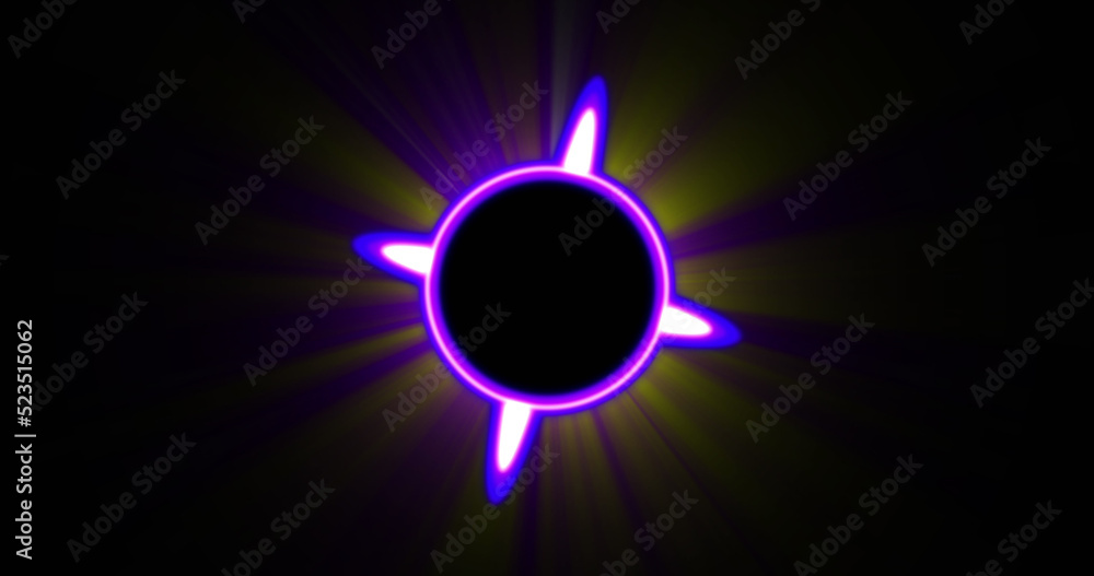 Image of glowing purple circle over black background