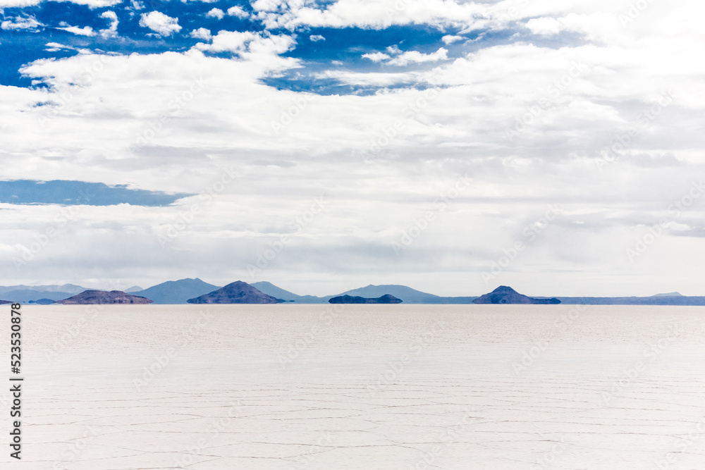 玻利维亚。盐湖和盐滩Salar de Uyuni，玻利维亚。南美洲自然