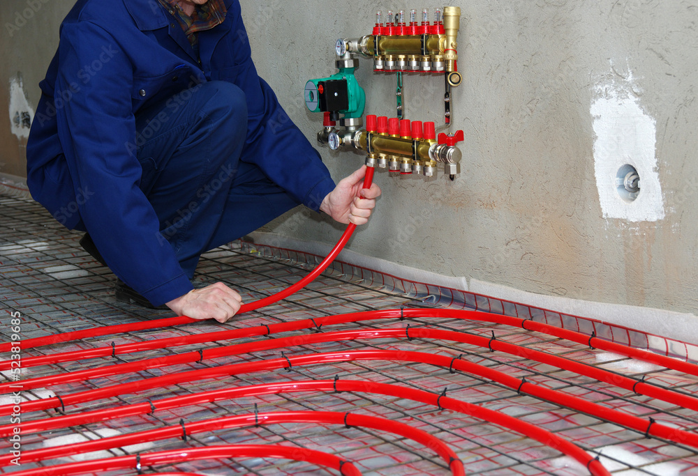 Pipefitter install system of underfloor heating