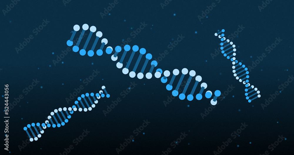 蓝色背景下的dna链图像