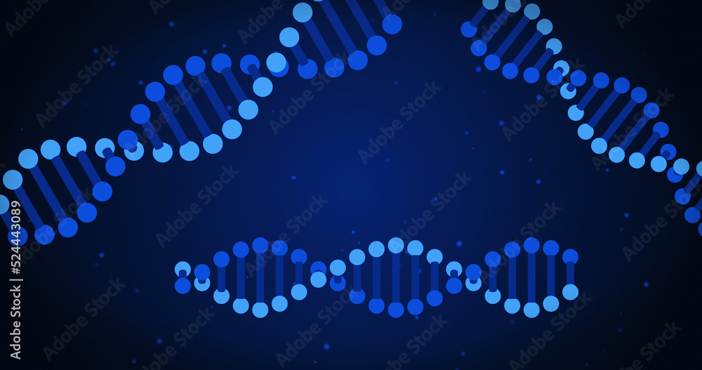 蓝色背景下的dna链图像