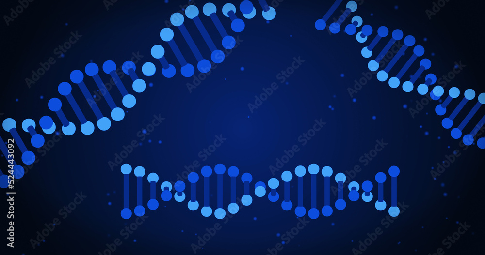 蓝色背景下的dna链图像