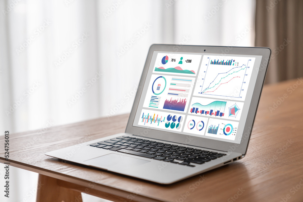 Business data dashboard provide modish business intelligence analytic for marketing strategy plannin