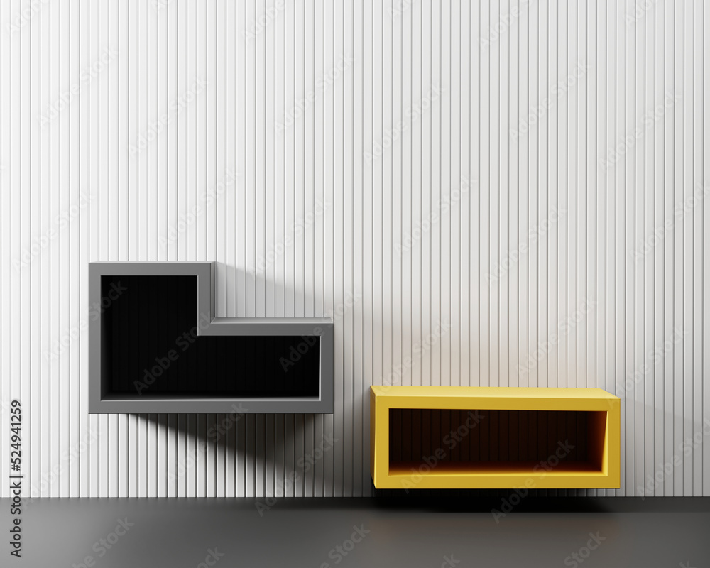 Abstract Minimal Modern Shelf For Product Display Showcase 3D Rendering