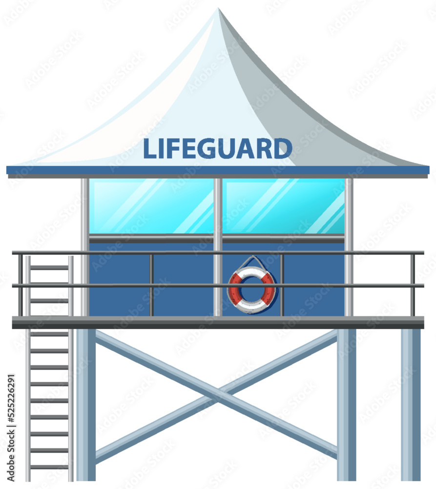 Lifeguard Tower Cartoon Style