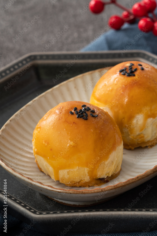 Moon cake yolk pastry for Mid-Autumn Festival holiday.