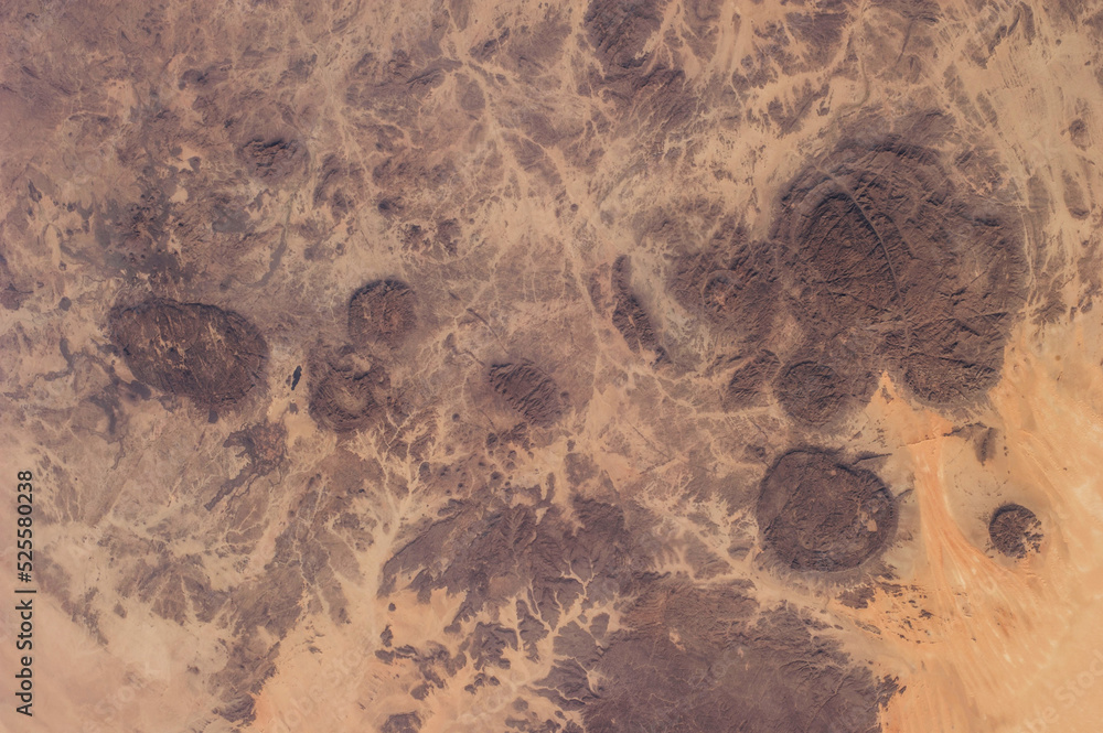 Top view of sahara desert. Elements of this image furnished by NASA.