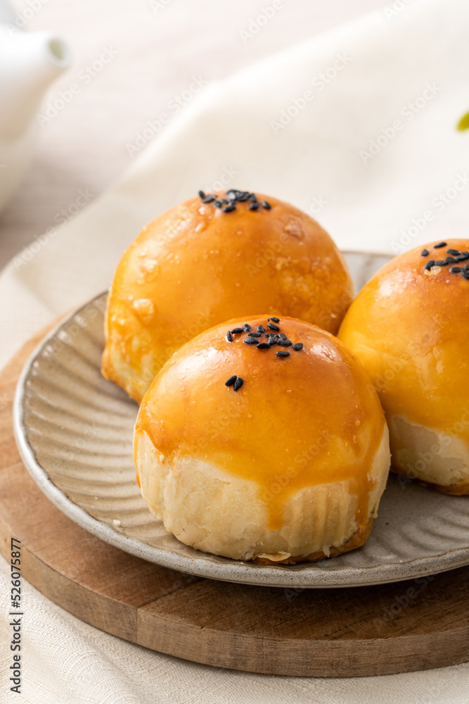 Moon cake yolk pastry for Mid-Autumn Festival holiday.