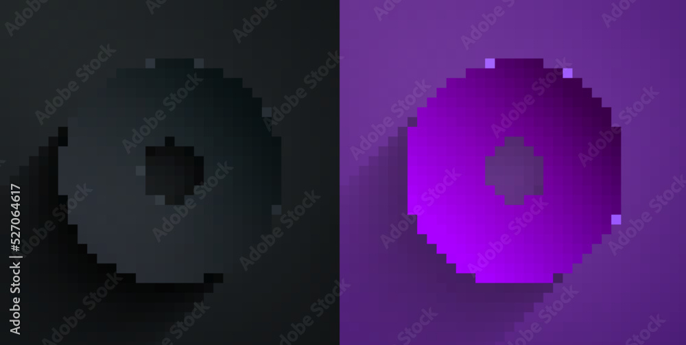 Paper cut Sun icon isolated on black on purple background. Paper art style. Vector