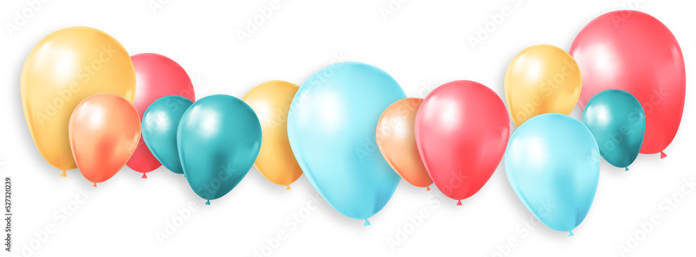 Colorful Birthday Balloons with Shadow