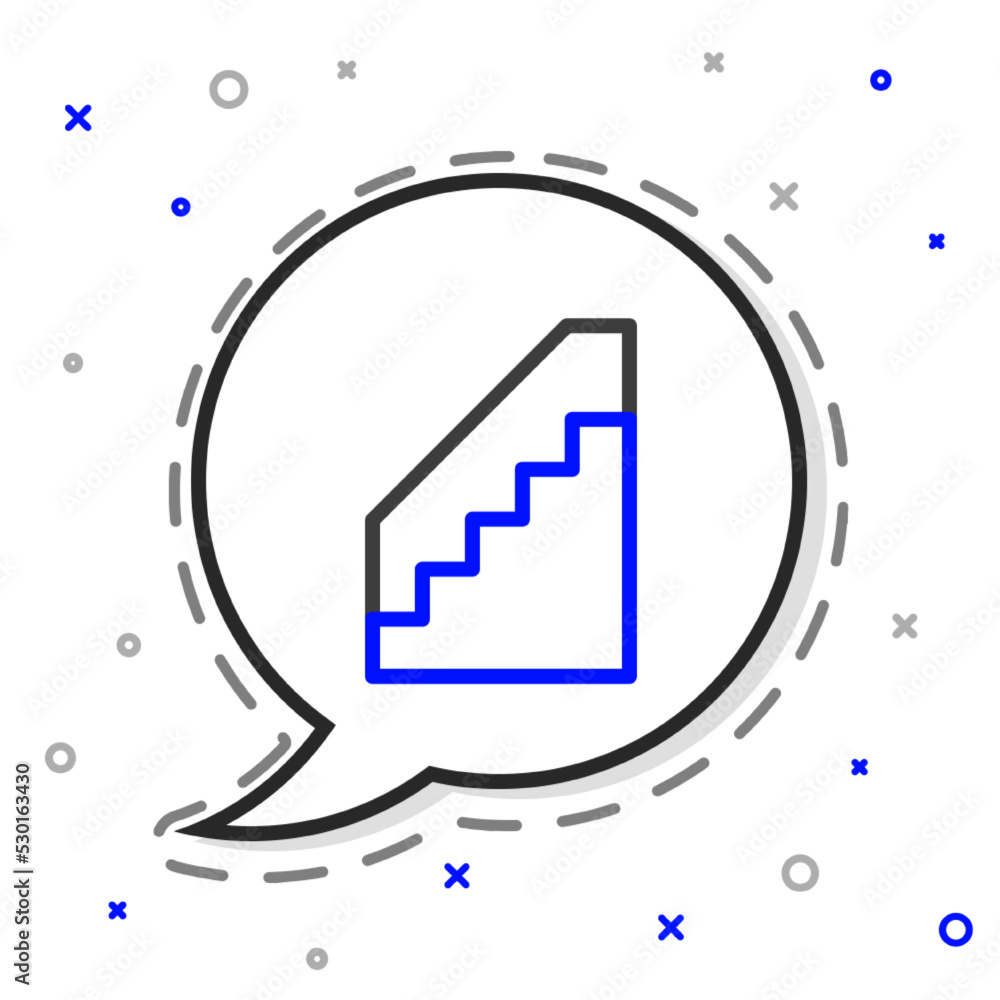 Line Stairs up icon isolated on white background. Colorful outline concept. Vector