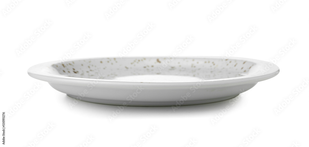 Empty ceramic plate isolated on white