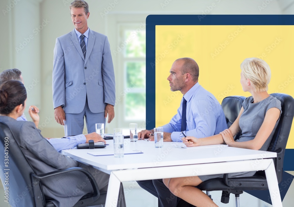 Group of businesspeople having a business meeting at modern office