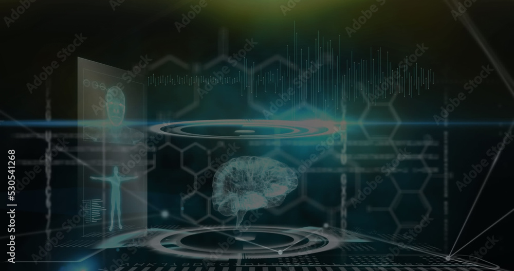 黑色背景下的联系和科学数据图像