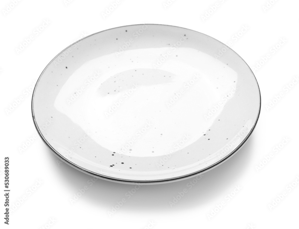 Empty ceramic plate isolated on white