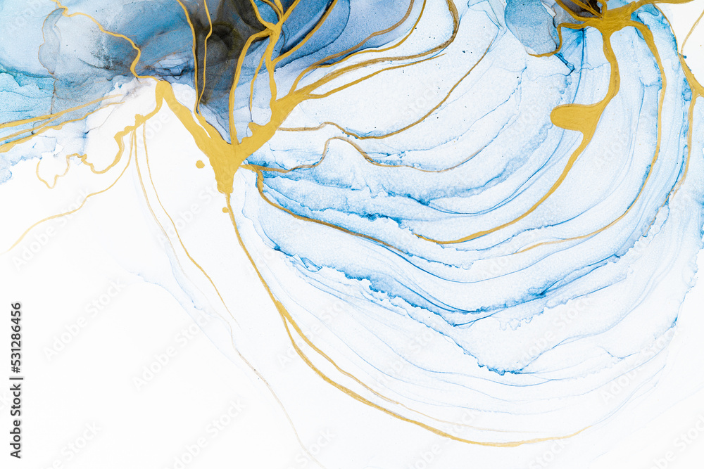 Marble ink abstract art from meticulous original painting abstract background . Painting was painted