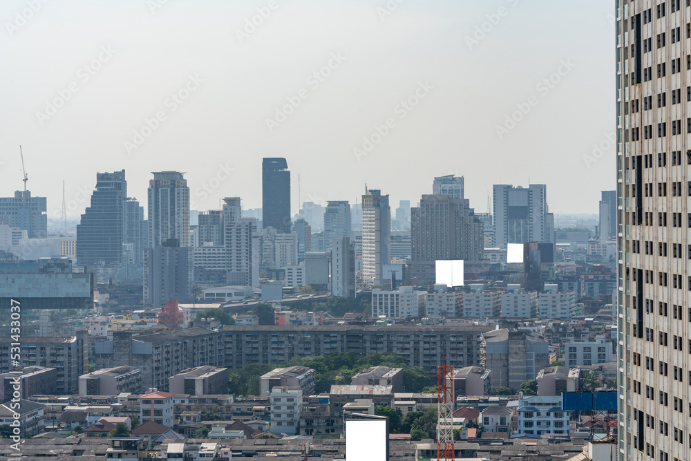 City skyline and skyscraper Bangkok Thailand. Beautiful view in Bangkok