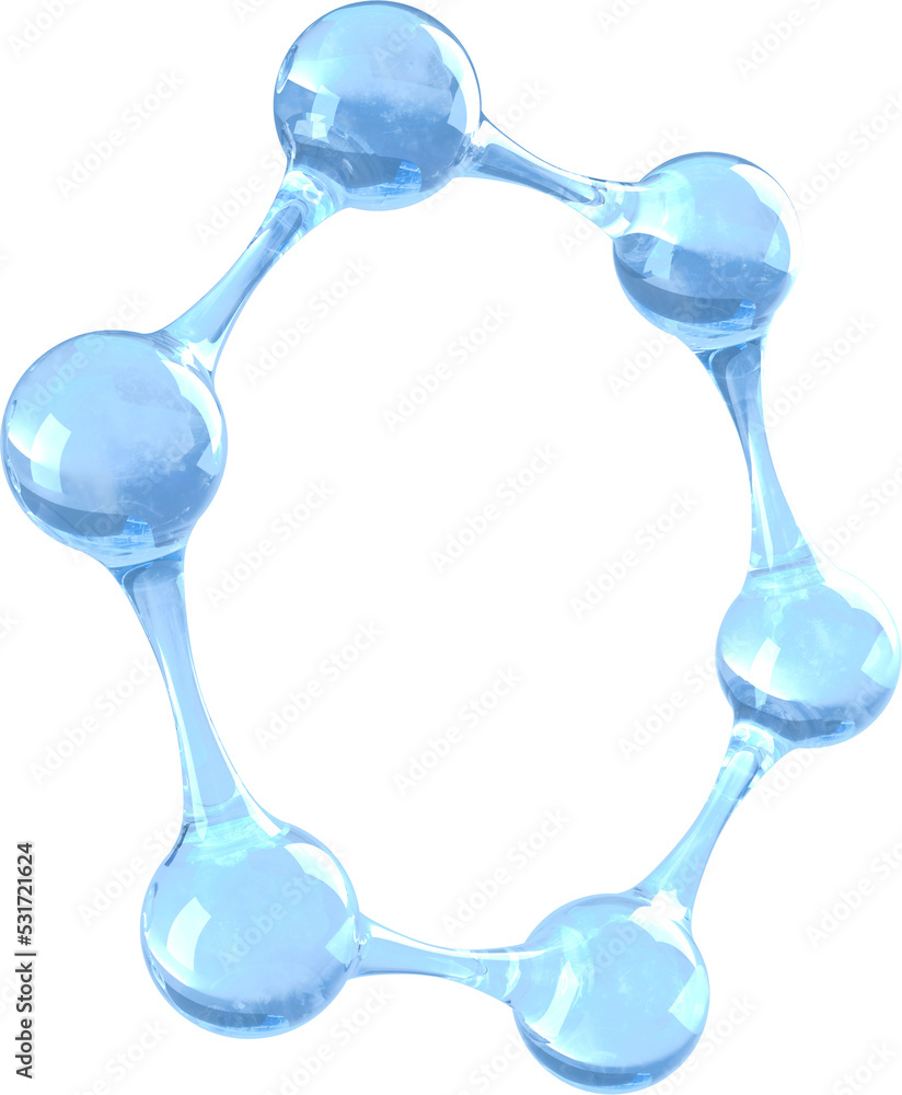 闪亮蓝色分子的特写图像