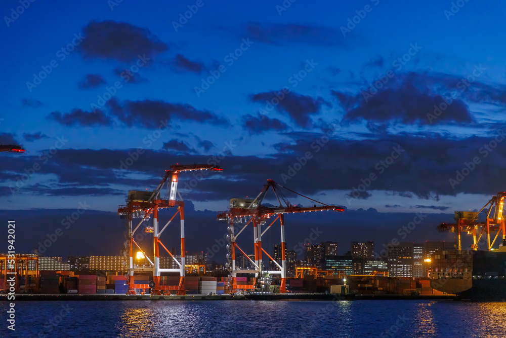 東京の湾岸エリアの夜景