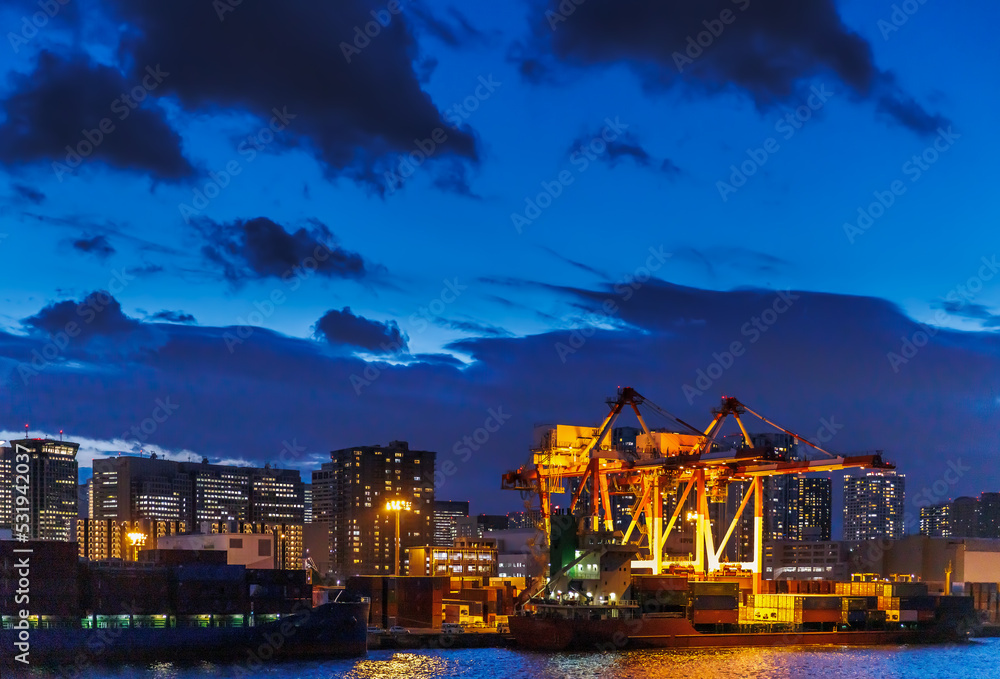 東京の湾岸エリアの夜景