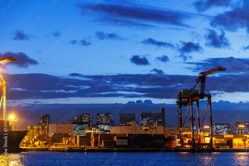 東京の湾岸エリアの夜景