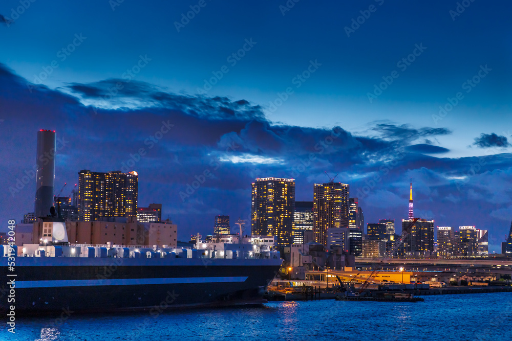 東京の湾岸エリアの夜景