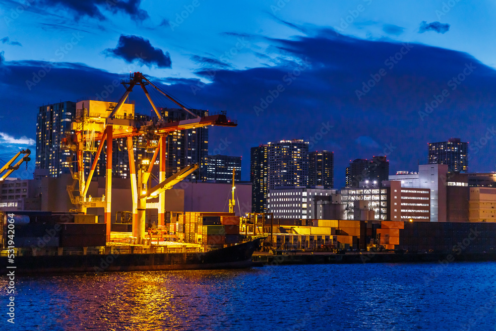 東京の湾岸エリアの夜景