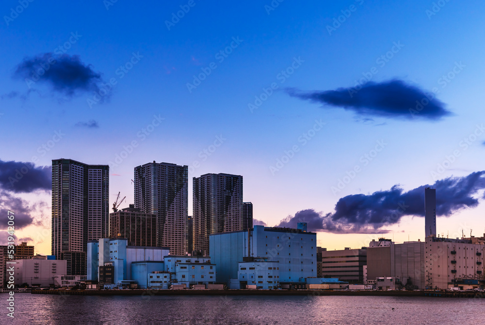 東京の湾岸エリアの夜景