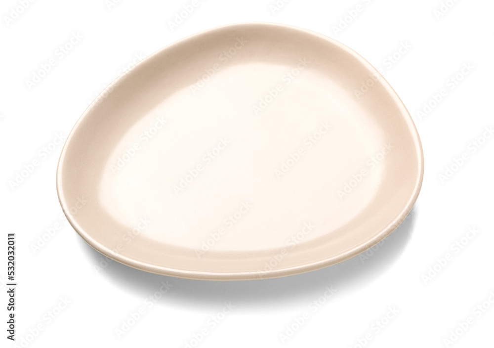 Empty ceramic plate isolated on white