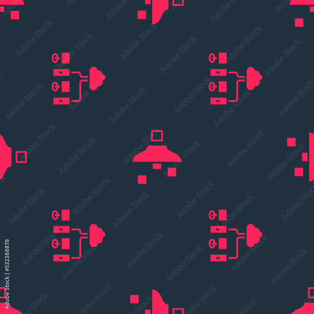 Set Computer network and Filter setting on seamless pattern. Vector