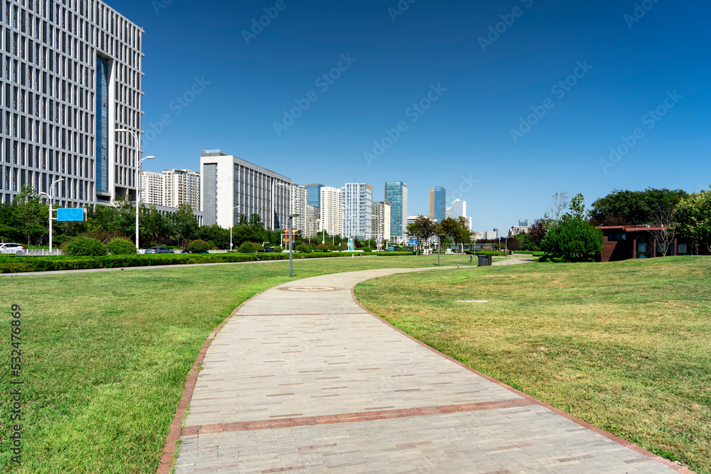 青岛西海岸新区现代建筑街景