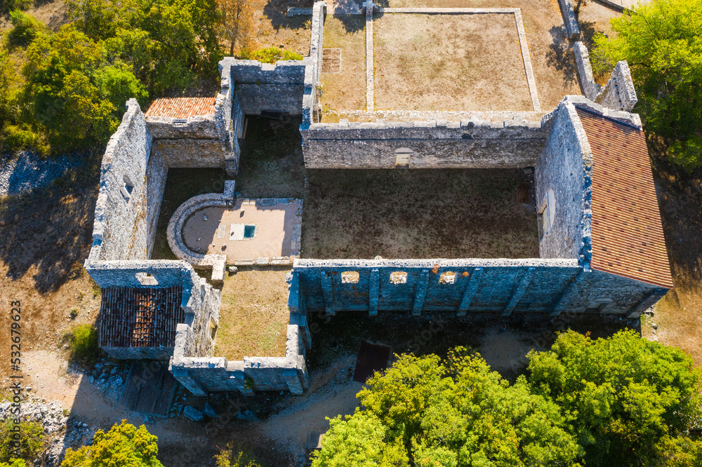 Fulfinum Mirine ancient basilica near Omišalj on the island of Krk, Croatia