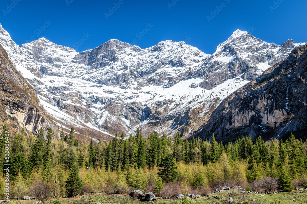 Four Girls Mountain in Aba prefecture Sichuan province, China. 