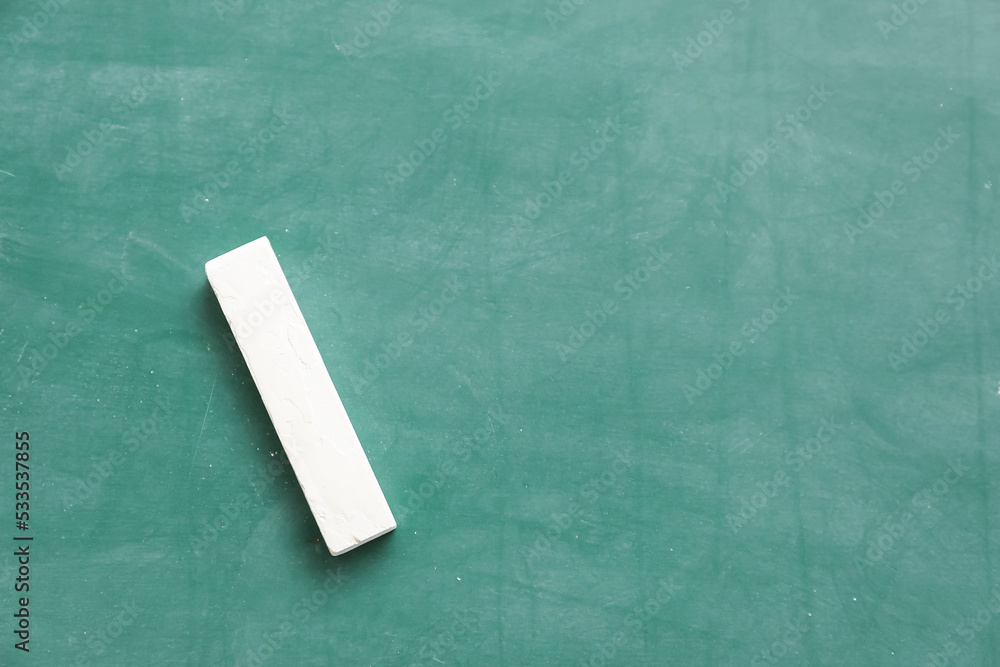 White chalk on green school blackboard