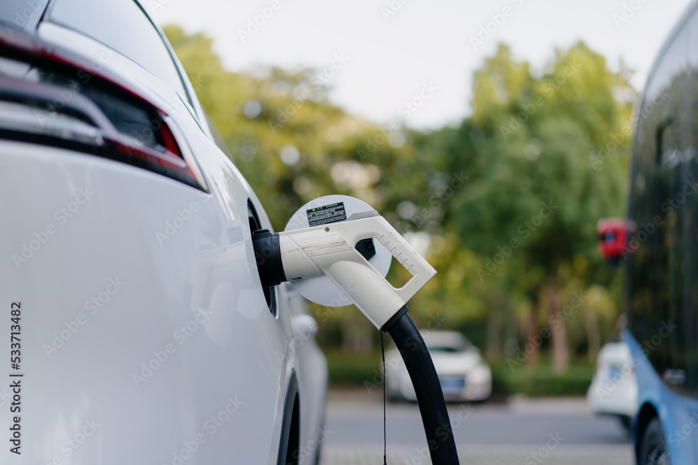 electric car charging in the station	