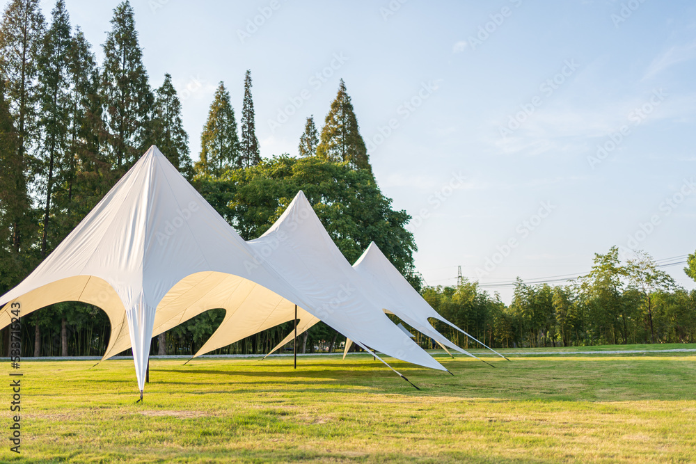 tent in city park